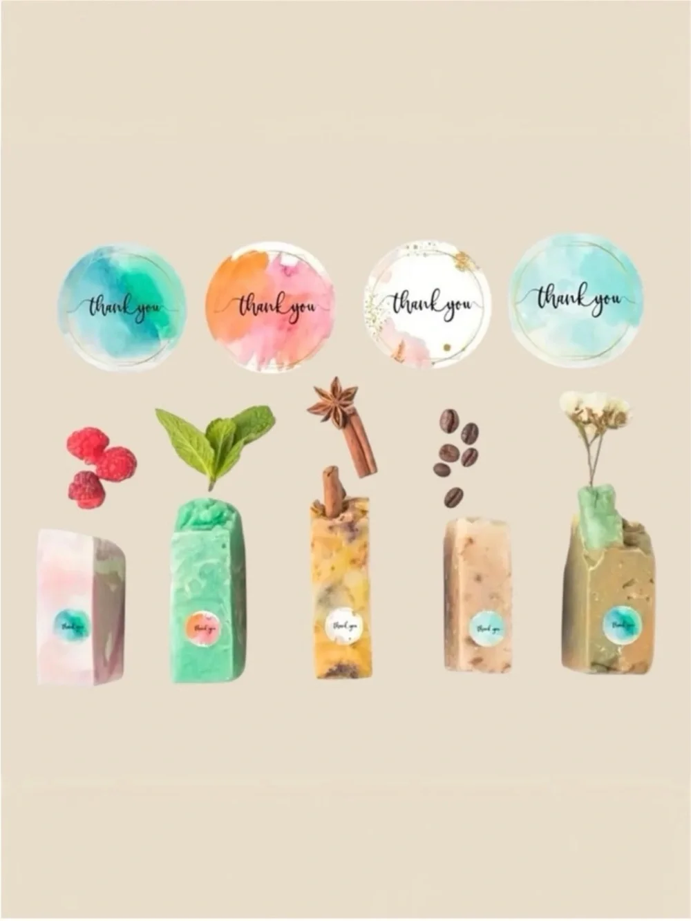 500 Thank You Stickers Roll 1” Round Packaging Labels Small Business NWT